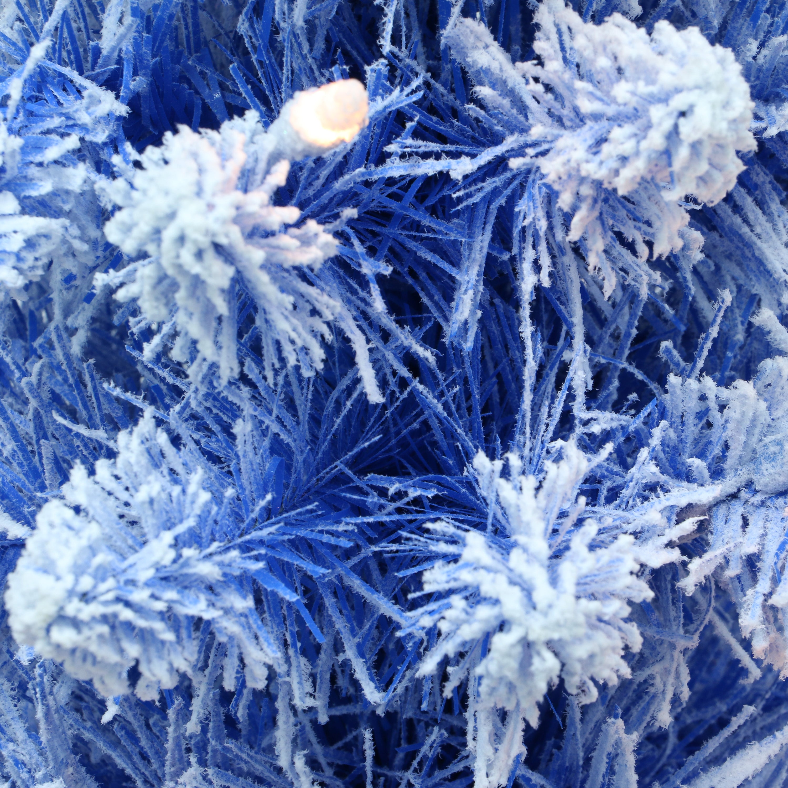 7.5ft Pre-lit Flocked Fashion Blue Pencil Christmas Tree